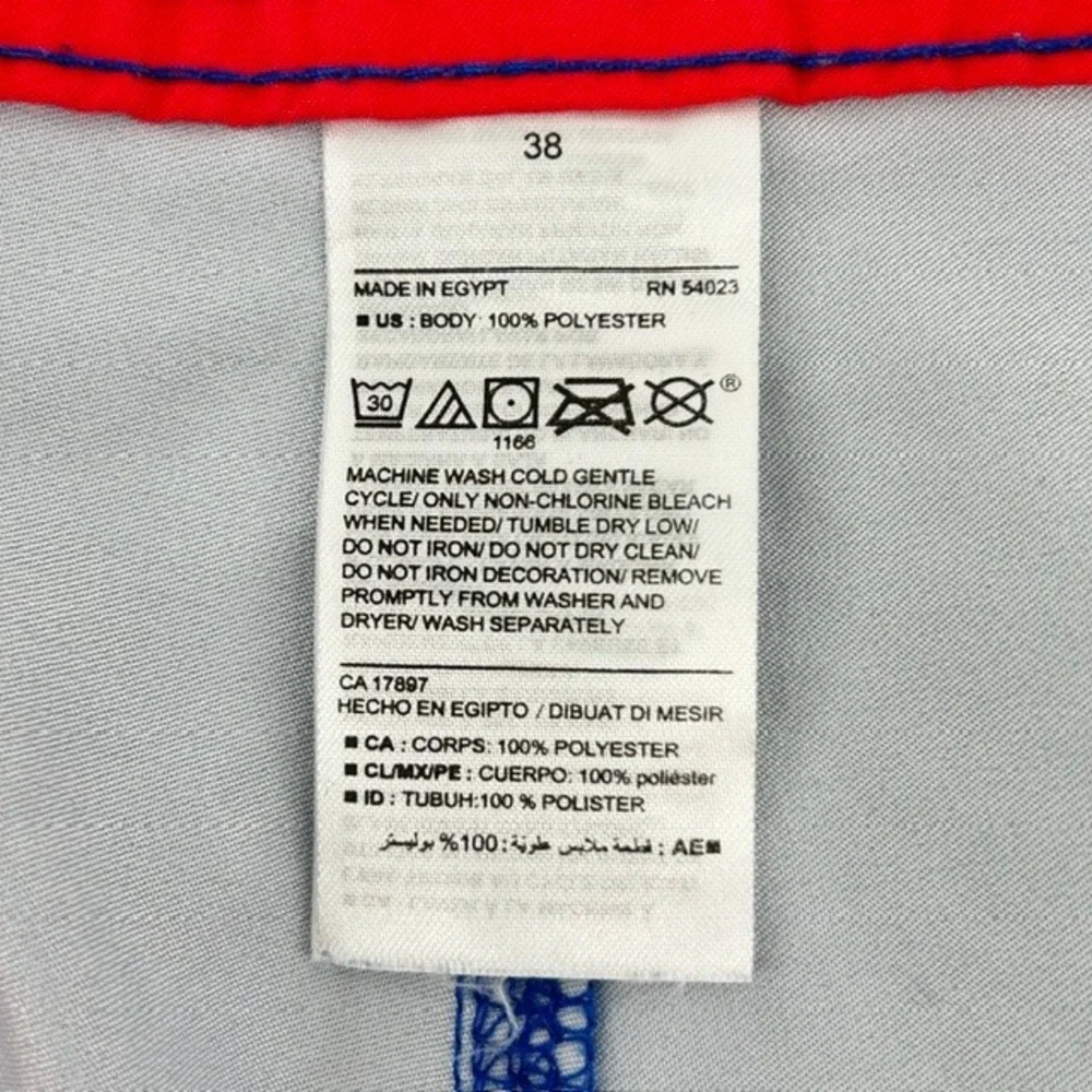 Old Navy California Mens Board Shorts Size 38 Tropical Palm Colorblock Blue Red